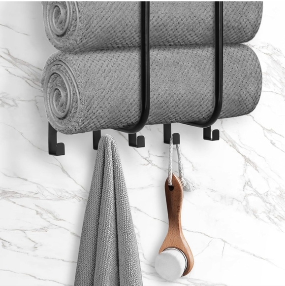 NIB Towel Rack for Bathroom, Towel Rack Wall Mounted with Metal Shelf - Picture 4 of 6